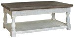 Havalance Farmhouse Lift Top Coffee Table - Gray & White