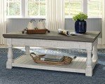 Havalance Farmhouse Lift Top Coffee Table - Gray & White