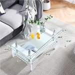 Modern Rectangle Coffee Table with Glass Top