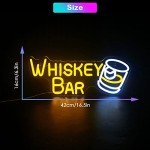 Whiskey Bar Neon Sign for Man Cave Decor