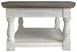 Havalance Farmhouse Lift Top Coffee Table - Gray & White
