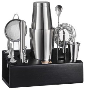 12-Piece Mixology Bartender Kit with Bamboo Stand