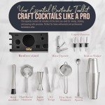 12-Piece Mixology Bartender Kit with Bamboo Stand