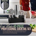 12-Piece Mixology Bartender Kit with Bamboo Stand