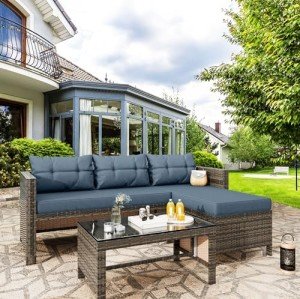 Vongrasig All-Weather Wicker Patio Conversation Set