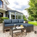 Vongrasig All-Weather Wicker Patio Conversation Set