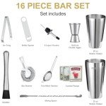 Ultimate 16-Piece Cocktail Shaker Set for Mancaves