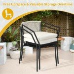 Gray 3-Piece Wicker Patio Set with Cushions