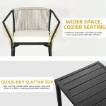 Gray 3-Piece Wicker Patio Set with Cushions