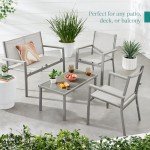Stylish 4-Piece Outdoor Patio Conversation Set