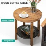 YITAHOME 3-Piece Wicker Bistro Set with Cushions