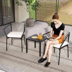 Gray 3-Piece Wicker Patio Set with Cushions