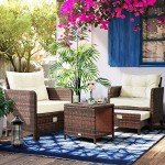 Pamapic 5-Piece Wicker Patio Conversation Set