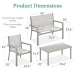 Stylish 4-Piece Outdoor Patio Conversation Set