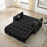Versatile Black Tufted Sleeper Sofa Bed