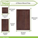 Large Acacia Wood Serving Tray with Compartments