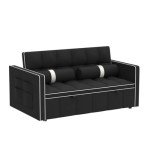 Versatile Black Tufted Sleeper Sofa Bed