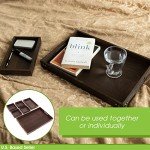 Large Acacia Wood Serving Tray with Compartments