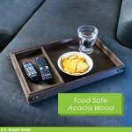 Large Acacia Wood Serving Tray with Compartments