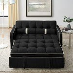 Versatile Black Tufted Sleeper Sofa Bed
