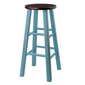 Rustic Light Blue Walnut Bar Stool - 29