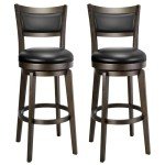 PrimeZone Set of 2 Black Swivel Bar Stools