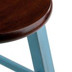 Rustic Light Blue Walnut Bar Stool - 29