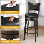 PrimeZone Set of 2 Black Swivel Bar Stools