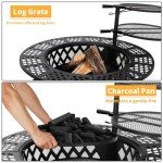 Hykolity 44.5" Outdoor Fire Pit with Cooking Grate