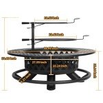 Hykolity 44.5" Outdoor Fire Pit with Cooking Grate