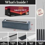 Houswise Mini Concrete Tabletop Fire Pit Set