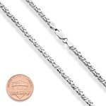 Italian 925 Sterling Silver Byzantine Link Necklace