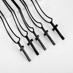 Men's Inspirational Bible Verse Cross Necklace