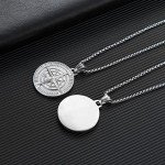 Men's Stainless Steel Compass Pendant Necklace