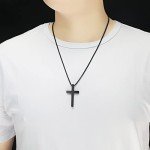 Men's Inspirational Bible Verse Cross Necklace