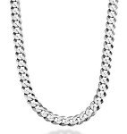 Men’s 9mm Solid Diamond-Cut Cuban Link Necklace