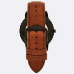 Fossil Minimalist Men's Black Leather Three-Hand Watch