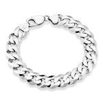 Miabella Men's 12mm Sterling Silver Cuban Link Bracelet