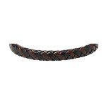 Fossil Men's Black/Brown Braided Leather Bracelet