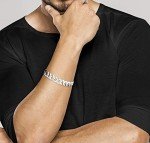 Miabella Men's 12mm Sterling Silver Cuban Link Bracelet