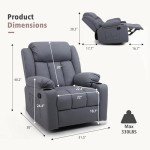Comfy Swivel Recliner Chair with Massage & Heat