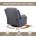 Comfy Swivel Recliner Chair with Massage & Heat
