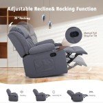 Comfy Swivel Recliner Chair with Massage & Heat