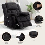 360° Swivel Rocker Recliner with Massage & Heat