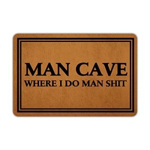Funny Man Cave Welcome Mat - Non-Slip Rubber
