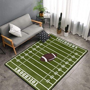 Retro American Football Area Rug for Mancaves
