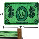 Funky Green Non-Slip Entryway Rug for Men