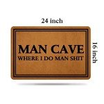 Funny Man Cave Welcome Mat - Non-Slip Rubber