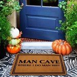 Funny Man Cave Welcome Mat - Non-Slip Rubber