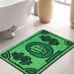 Funky Green Non-Slip Entryway Rug for Men